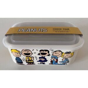 Peanuts Snoopy & The Gang CHOW TIME 32 oz Stoneware Bento Box Pressure Lid NEW